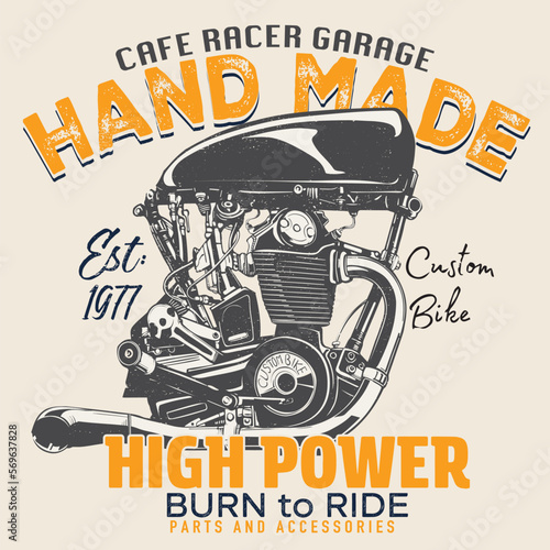 Vintage Motorcycle hand drawn vector