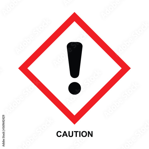 GHS hazard pictogram - CAUTION, health hazard warning sign, isolated vector illustration