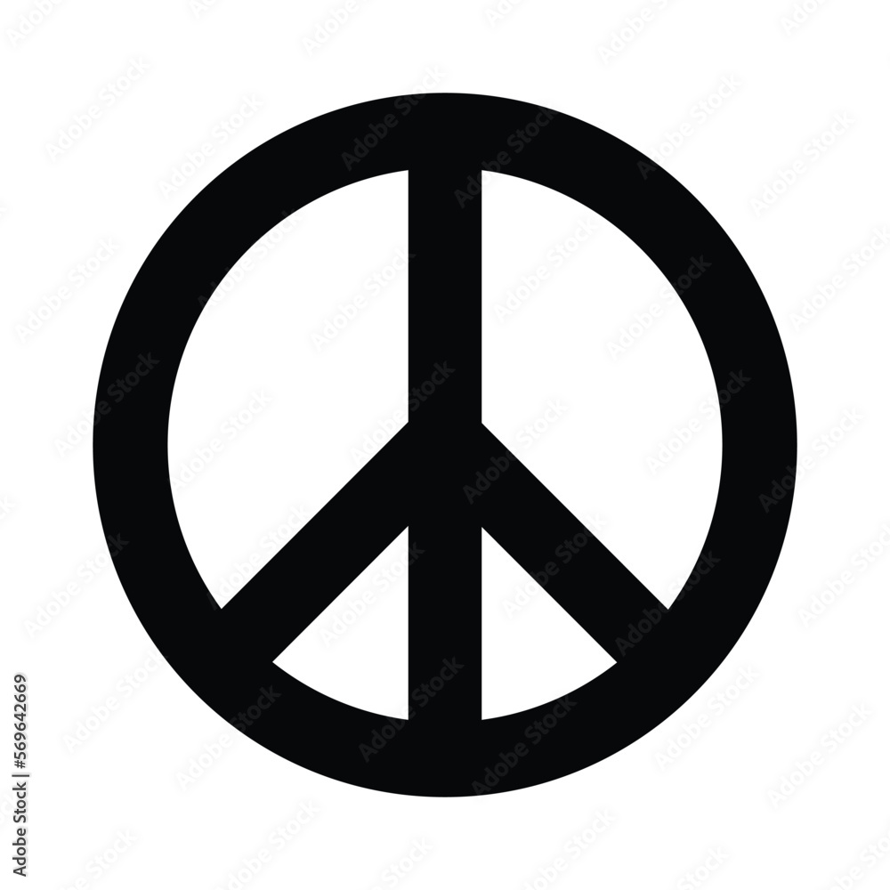 Peace sign, black isolated icon, vector illustration Peace sign, black isolated icon, vector illustration