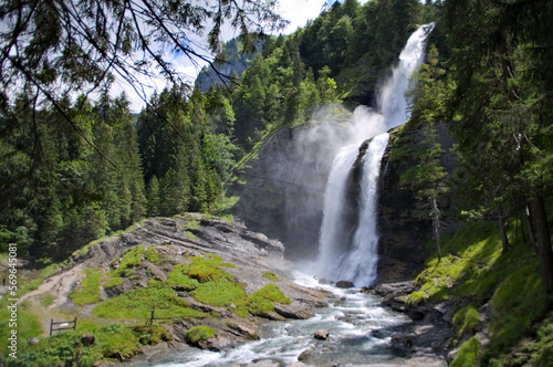 waterfall in forest, Sixt-Fer-A-Cheval, Alps, France
