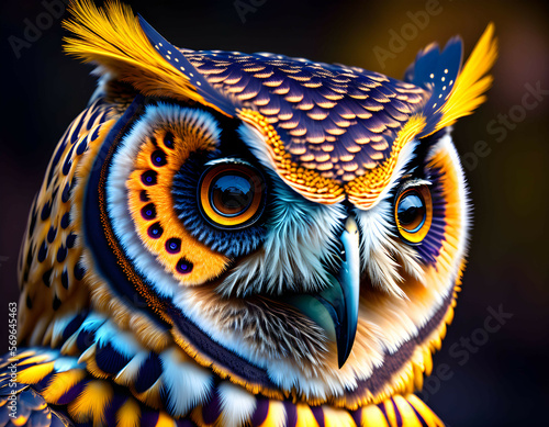 Macro photo of an owl