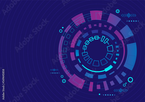 Tech circle modern blue background. Abstract technology Hi-tech concept futuristic digital innovation