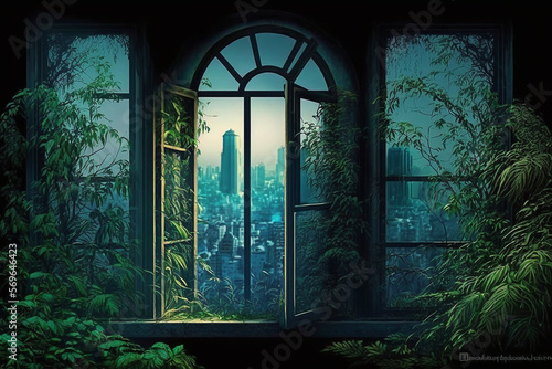 Cityscape Art A Window into the Urban Jungle Generative AI Digital Illustration Part#70223 