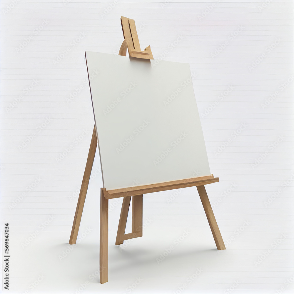 Illustration ia of white painter easel with blank canvas Illustration ia of white painter easel with blank canvas