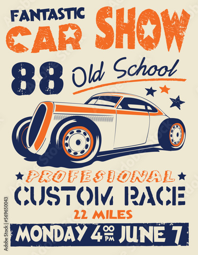 Photographie vintage car, hot rod garage, hotrods car,old school car,