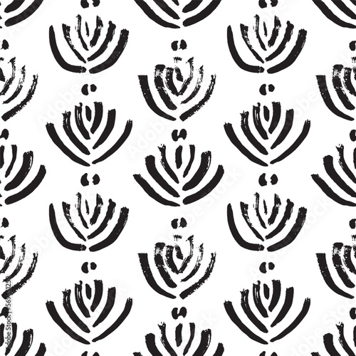 Abstract seamless black and white textile design