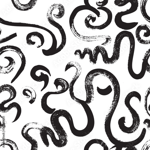 Abstract seamless black and white textile design