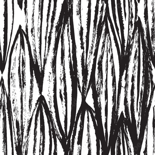 Abstract seamless black and white textile design