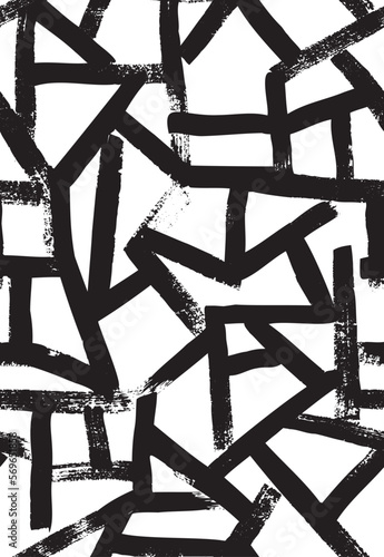 Abstract seamless black and white textile design