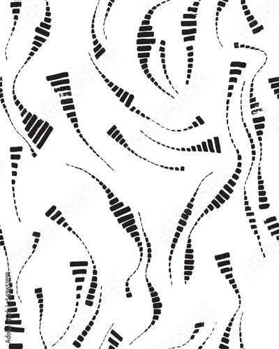 Abstract seamless black and white textile design