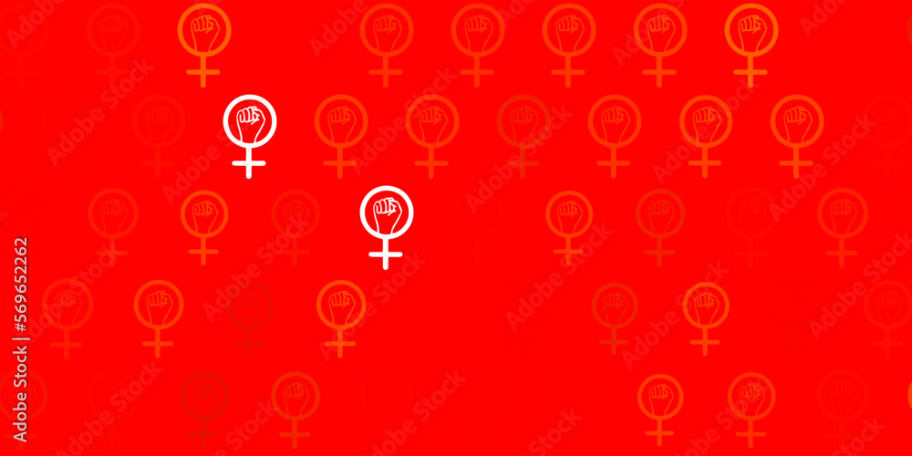 Light Red, Yellow vector background with woman symbols. Light Red, Yellow vector background with woman symbols.