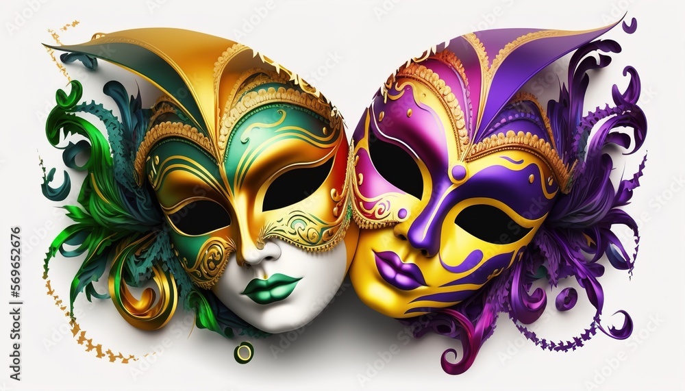 Venetian mask carnival colorful splash art masquerade mardi gras illustration. Generative AI Venetian mask carnival colorful splash art masquerade mardi gras illustration. Generative AI