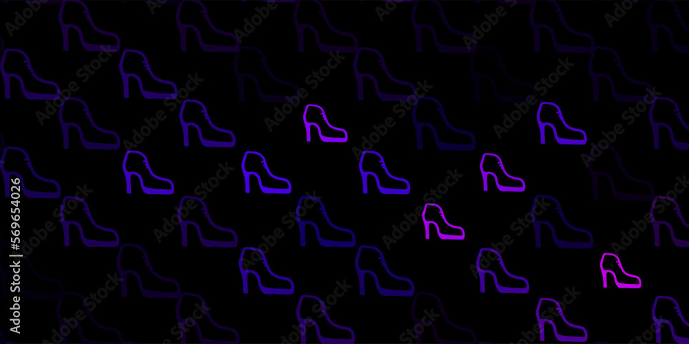 Dark purple, pink vector template with businesswoman signs.