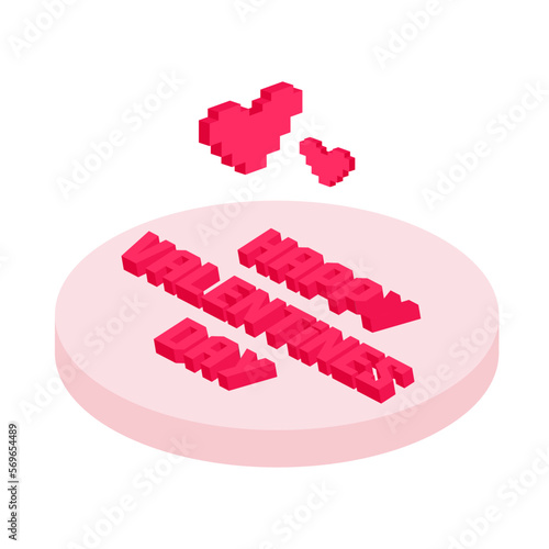 Valentine day pixel concept. 3d Gifts for boyfriend and girlfriend, wife and husband. Love isometric concept wallpaper, card. Happy Valentines Day 14 februare. Love, honesty, romantic, relationship