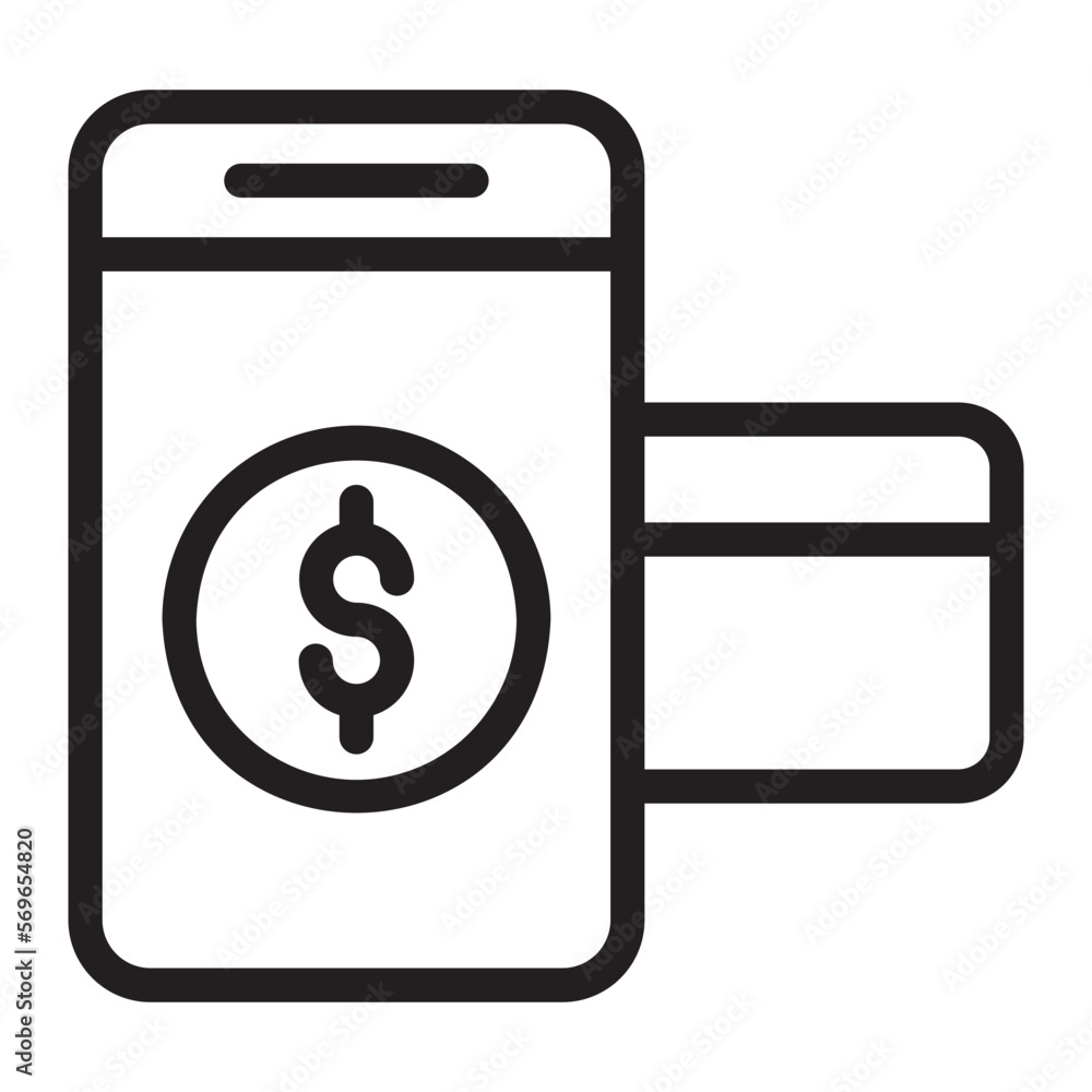 online payment line icon online payment line icon
