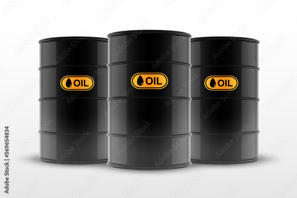 Black metal barrels with oil. Vector icon. EPS10 vector Black metal barrels with oil. Vector icon. EPS10 vector