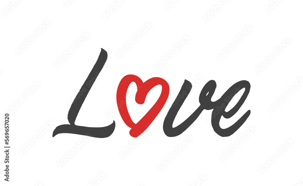 Love text lettering. O letter replaced by heart shape. Valentine's day design. Love text lettering. O letter replaced by heart shape. Valentine's day design.