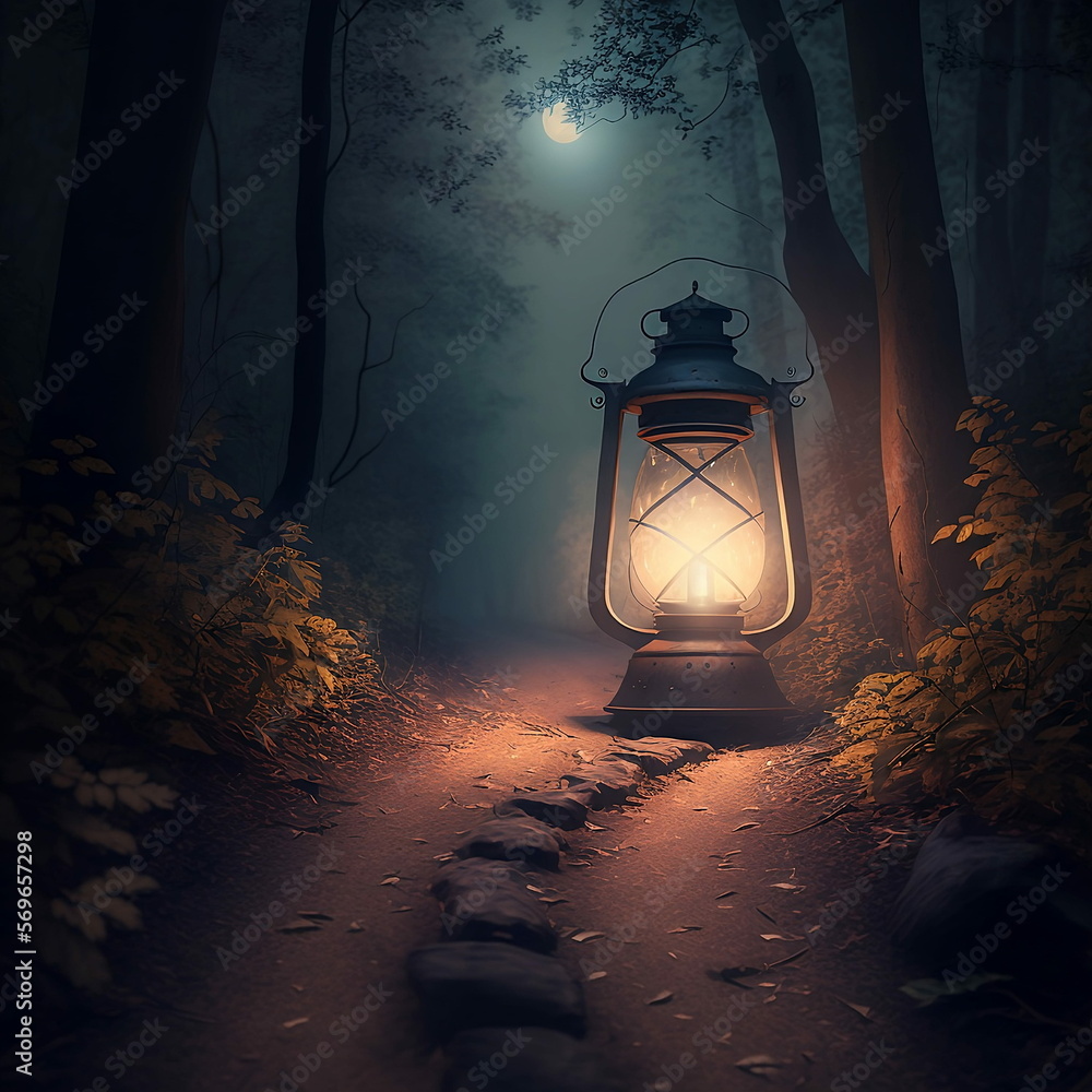 lantern in the dark, lantern in the night,lantern in jungle