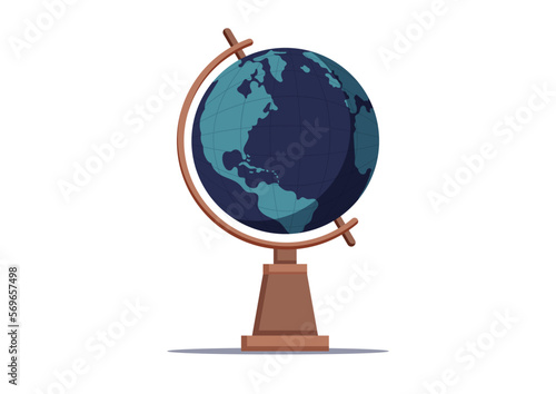 Earth Globe Clipart Vector Flat Design Isolated On White Background