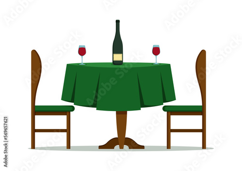 Restaurant Table Vector Clipart Flat Design Isolated On White Background