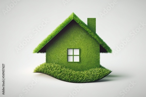 Eco grass home icon for smart home application
