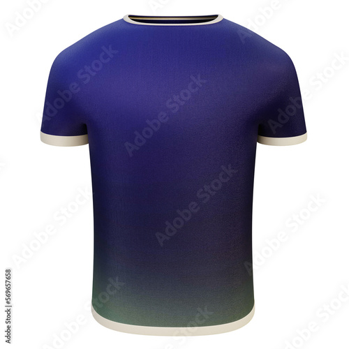 Front isolated 3d t-shirt with shadow gradients