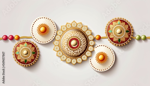 Illustration of Happy Rakhi Festival Greeting Background. Generative AI 