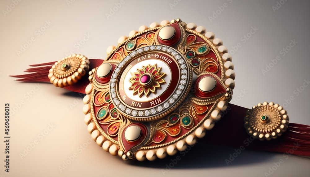 Illustration of Happy Rakhi Festival Greeting Background. Generative AI
Illustration of Happy Rakhi Festival Greeting Background. Generative AI