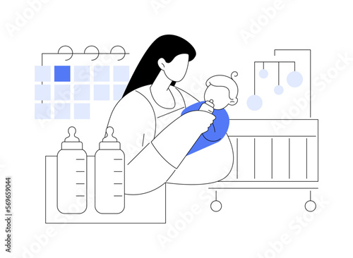 Infant daycare center abstract concept vector illustration.
