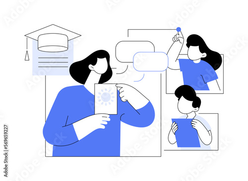 Bilingual immersion program abstract concept vector illustration.