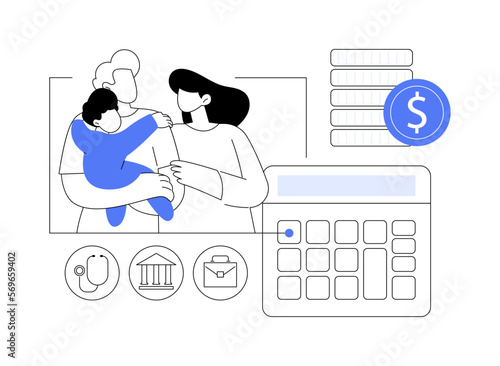 Childcare expenses abstract concept vector illustration.