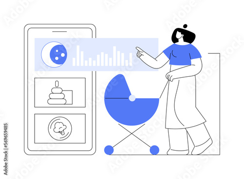 Kids routine app abstract concept vector illustration.