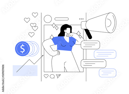 Social media star abstract concept vector illustration.
