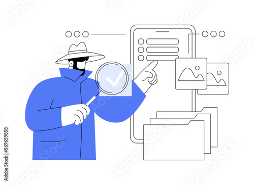 Private investigation abstract concept vector illustration.