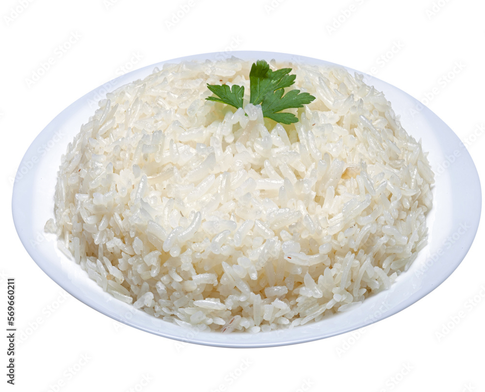 Traditional cooked white rice in Brazilian food Traditional cooked white rice in Brazilian food
