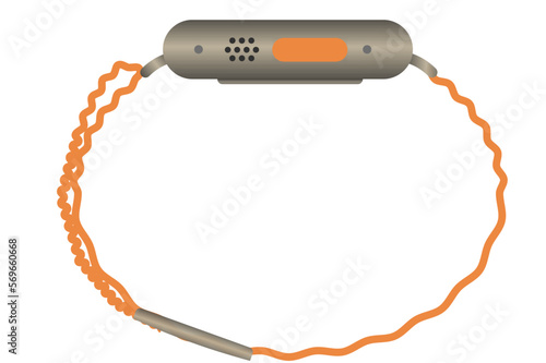 orange smart watch in profile