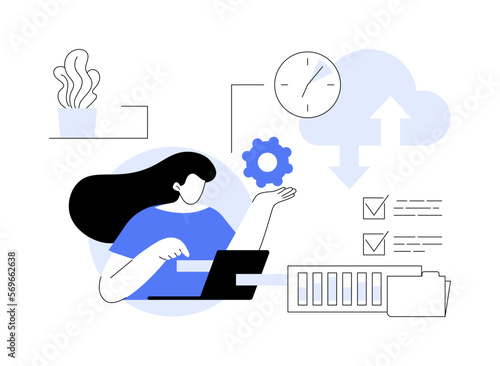 Automatic backup abstract concept vector illustration.