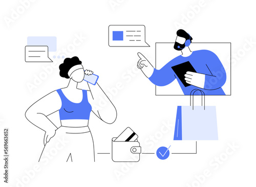 Conversational sales abstract concept vector illustration.