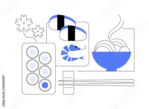 Japanese food abstract concept vector illustration.