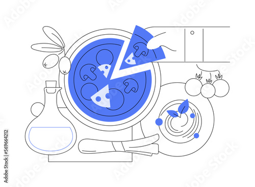 Italian cuisine abstract concept vector illustration.