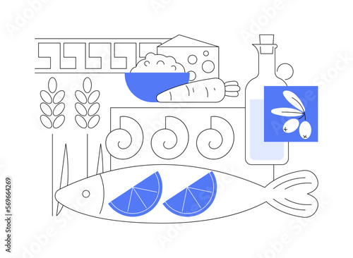 Mediterranean diet abstract concept vector illustration.
