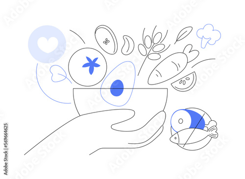 Vegan diet abstract concept vector illustration.