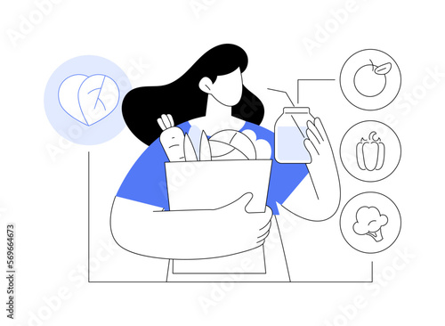 Raw food diet abstract concept vector illustration.