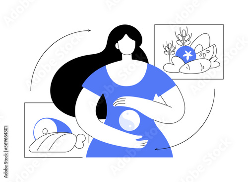 Macrobiotic diet abstract concept vector illustration.