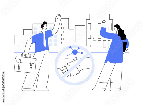Keep distance if you are sick abstract concept vector illustration.