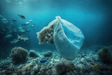 Plastic Pollution In Ocean - Turtle Eat Plastic Bag
