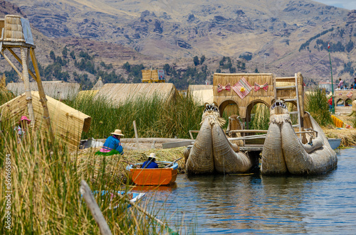 Totoro boat at titikaka lake photo