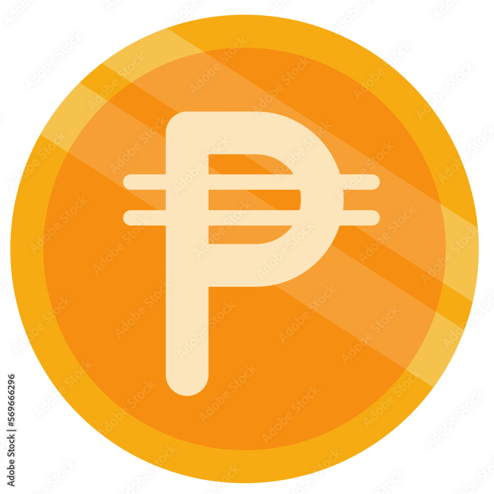 Currency symbol Spanish peso gold coin icon Currency symbol Spanish peso gold coin icon