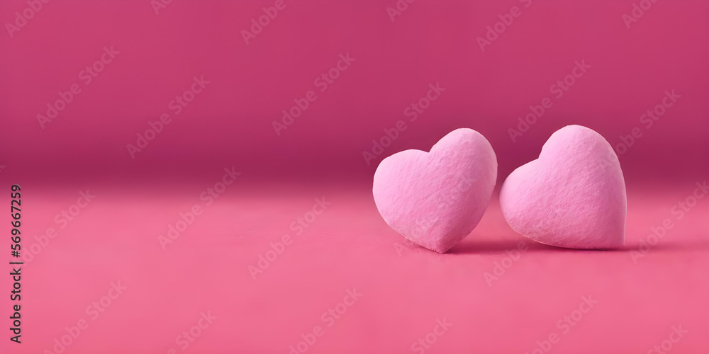 Valentines day background. Two pink hearts background. Y2K aesthetics. Fluffy pastel pink hearts wallpaper concept. Happy Valentines Day! Valentines day heart. 