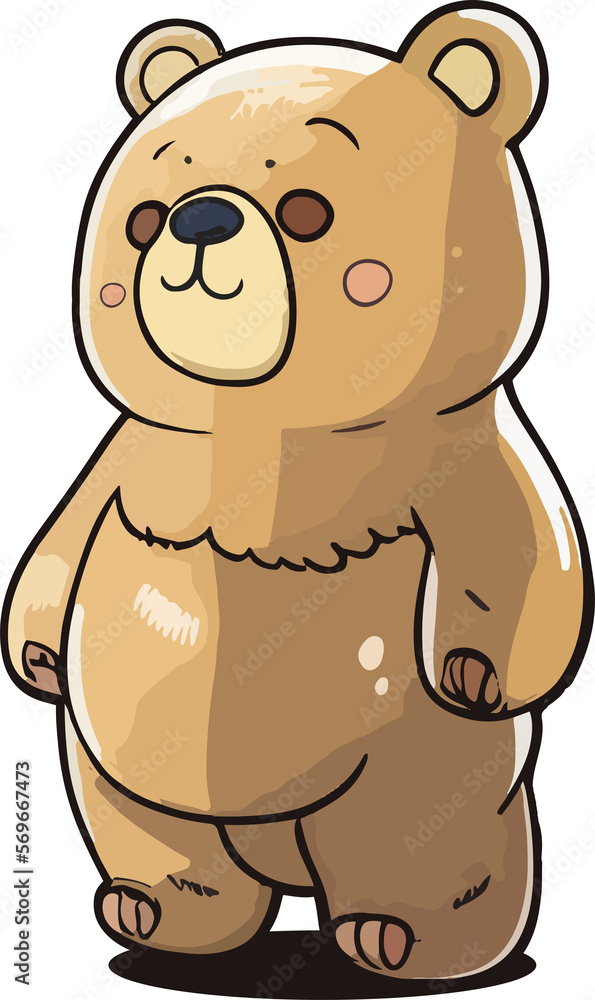 Obraz premium Bear fat but cute clipart sticker vector animal